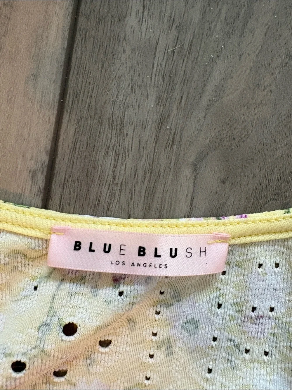 Yellow eyelet floral matching set